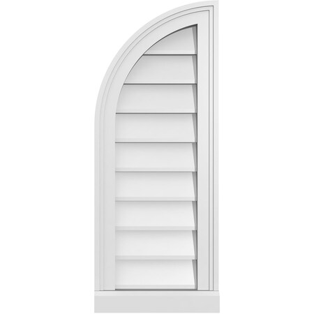 Ekena Millwork Quarter Round Top Left Surface Mount PVC Gable Vent w/ 2"W x 2"P Brickmould Sill Frame, 12"W x 30"H GVPQL12X3003SN
